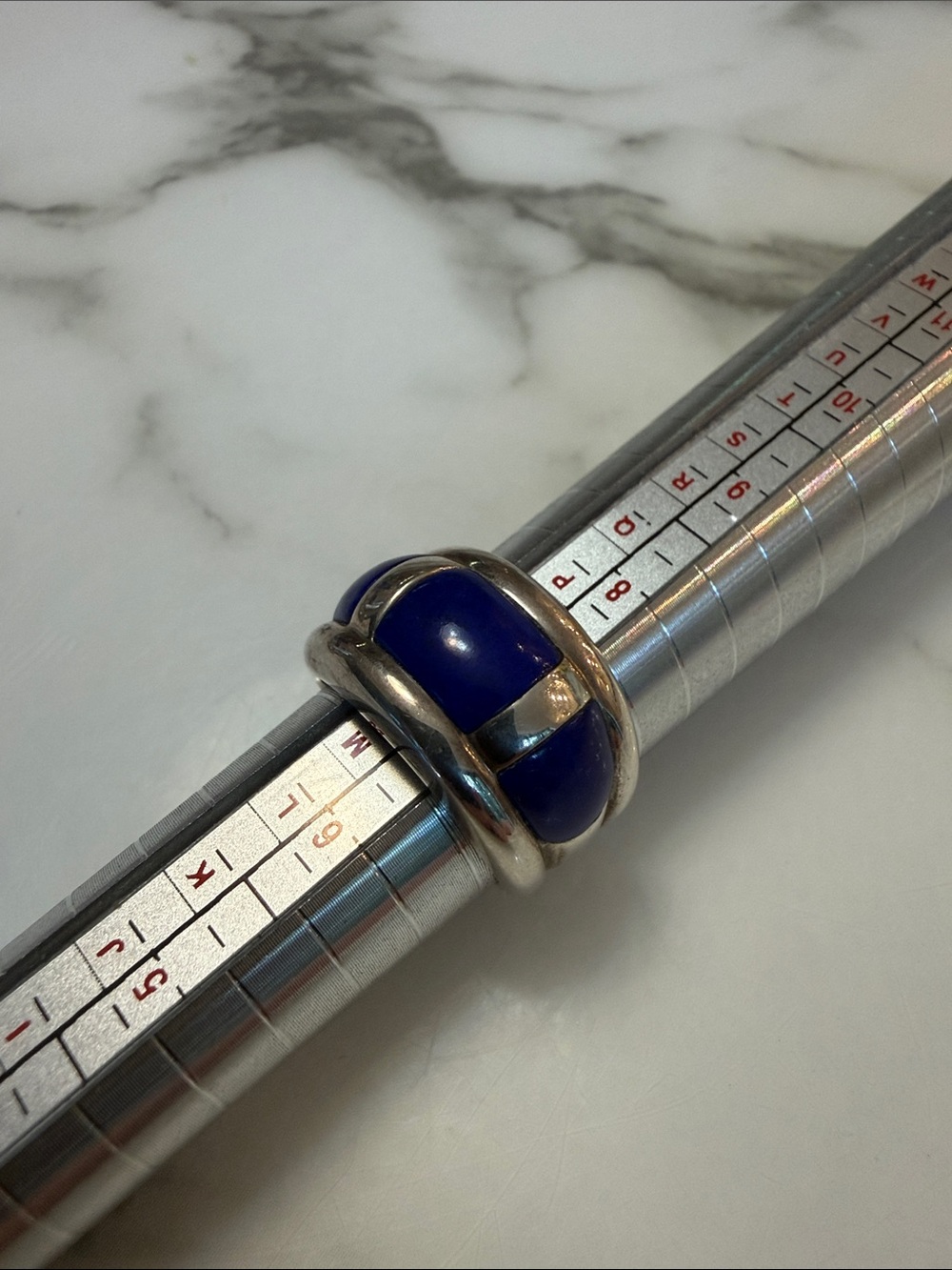 Vintage CNA silver and lapis lazuli ring, size 7